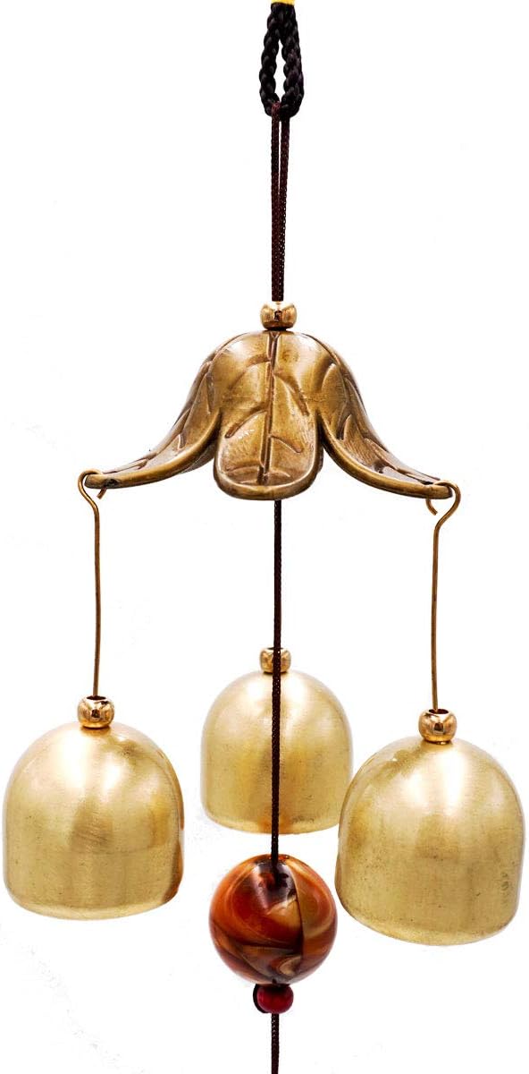 Banfeng 3 Bells Lucky Wind Chimes Feng Shui Wind Bell for Good Luck Home Garden Hanging Decoration Gift : Garden & Outdoor