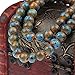 JDZ Amulets Tibetan Buddhist Vintage Style 108 Blue Porcelain Prayer Beads Wrist Meditation Mala Bracelet LS078