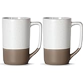 NBABSR 16 OZ Speckled Tall Coffee Mugs, Large Tea Mugs with Handle,Big Bulk Ceramic Cups for Porcelain Cup or Mug Lovers DIY Gifts,White Set of 2 Gifts, White Set of 2