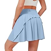 ANIVIVO Women's 17" Tennis Skirts Layered Athletic Golf Skorts Skirts for Women with Pockets High Waisted Workout Skirt