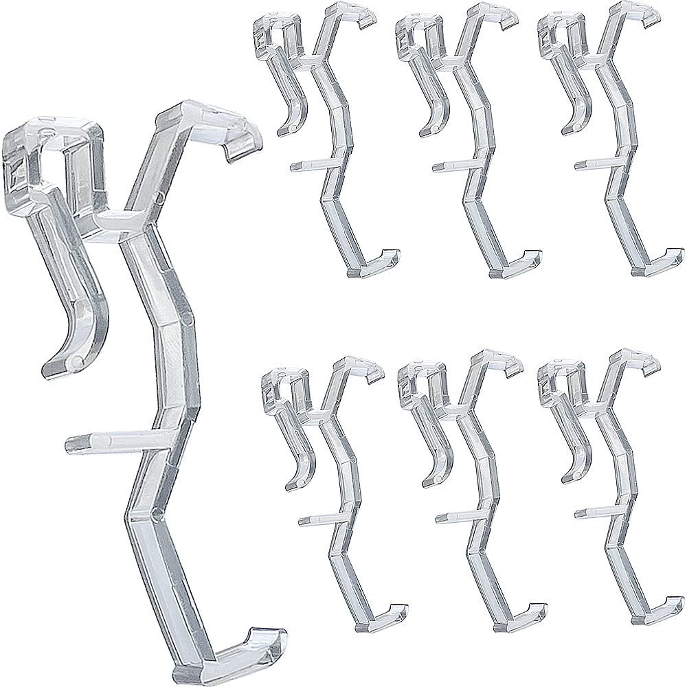 APUXON Valance Clips 8pcs 2inch Clear Plastic Hidden Retainer Holder Clip for Window Blind Valance with 2inch (50mm) in Width, Horizontal Faux & Wood Blinds Parts
