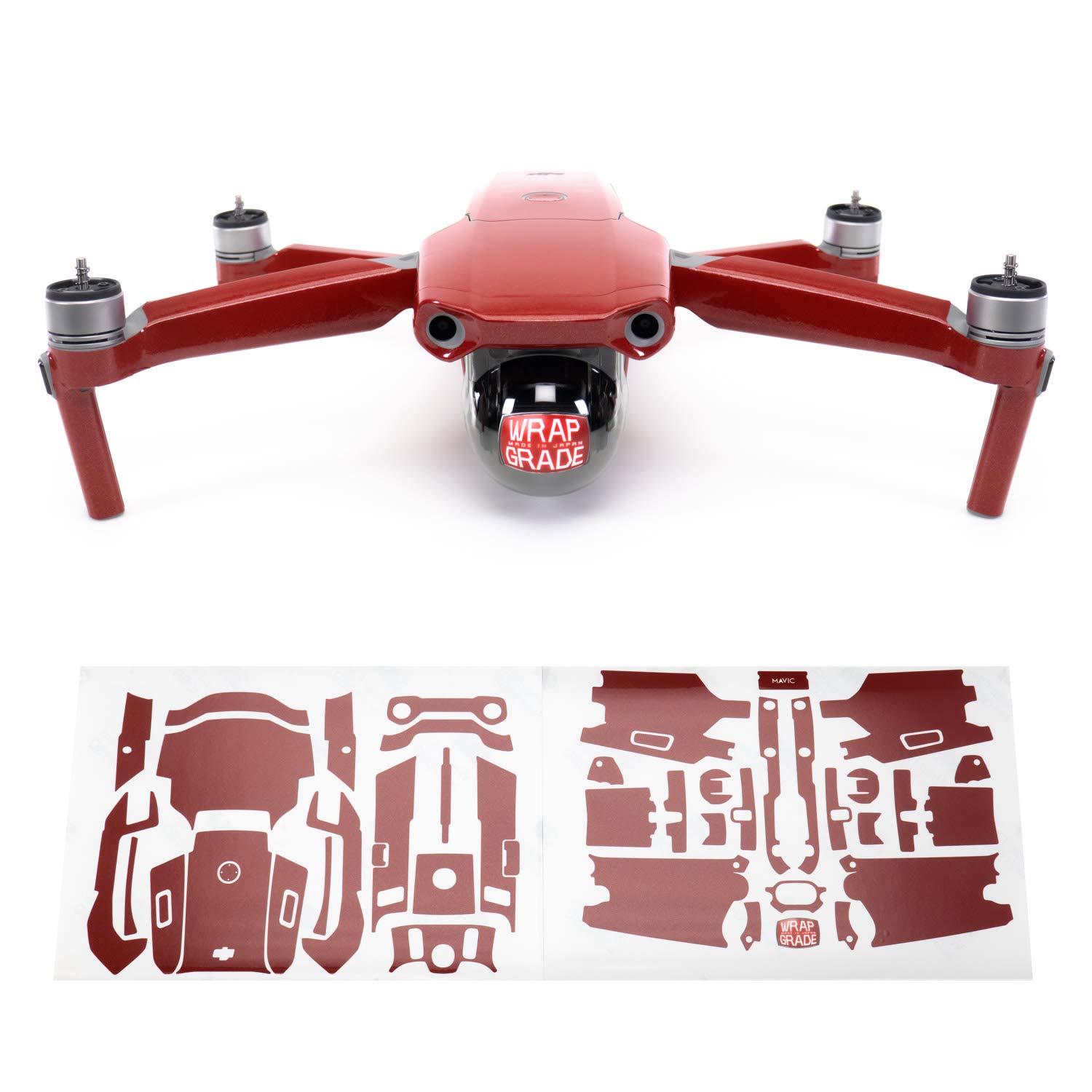 Wrapgrade Main Unit Skin Compatible with DJI Mavic Air 2 (JAPAN RED)