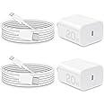 Phone Charger Fast Charging, 【MFi Certified】 2-Pack 20W USB-C Fast Charger with 6FT Fast Charging Cable for IP 14/13/12/11/Xs