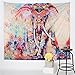 Sleepwish Watercolor Elephant Tapestry Psychedelic Bohemian Tapestries Wall Hanging Decor Indian Home Hippie Bohemian Tapestry for Dorms (Horizontal, 59 X 51 Inches)