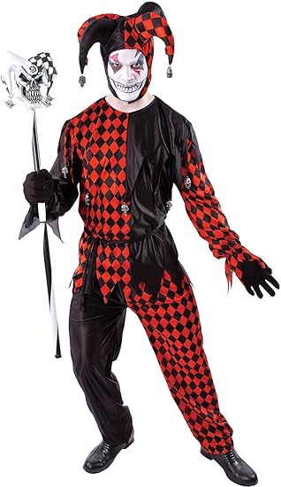 Orion Costumes Herren Boser Hofnarr Halloween Joker Maskenkostum Amazon De Spielzeug