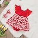 Christmas Toddler Newborn Kids Baby Girls Dress Clothes Romper Playsuit + Headband Outfits (6-12 Months, Red-Baby Romper)