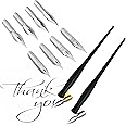 Zonon Oblique Calligraphy Dip Pen Set Include 2-in-1 Calligraphy Oblique Pen or Straight Holder with 8 Pcs Replacement Nibs(2 Sets)