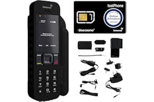 BlueCosmo Inmarsat IsatPhone 2.1 Satellite Phone Kit (SIM Included), unlocked - Global Coverage - Voice, SMS, GPS Tracking, Emergency SOS - Prepaid and Monthly Service Plan Options