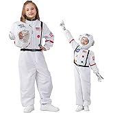 LANGXUN Kids Astronaut Halloween Costume Set, Boys Girls Space Suit Dress Up, Toddler Pilot Jumpsuit for Themed Party
