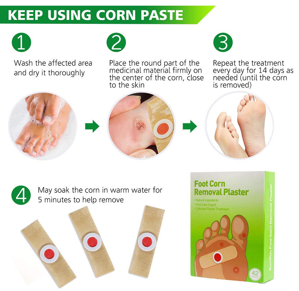 42 Pads Corn Removers for Feet-Corn Remover Pads-Toe Corn and Callus Removal- Corn Treatment Pads-Relieve Foot Pain : Beauty