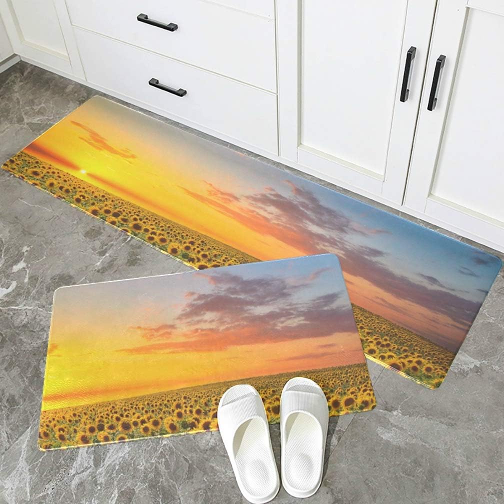 Alfombras de interior Cocina Alfombra lavable antideslizante de girasol