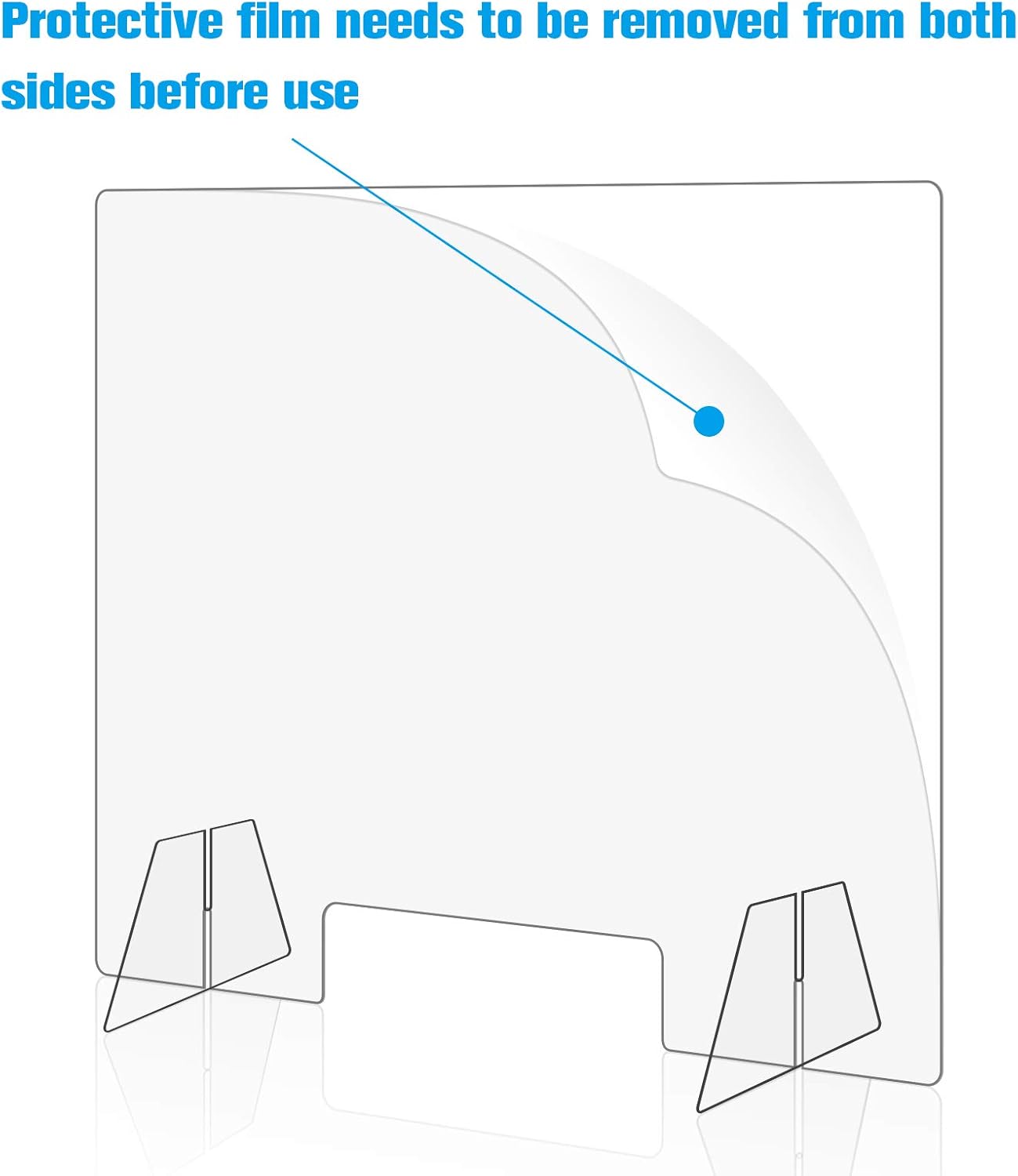 2 Pack Sneeze Guard, Plexiglass Shield 32''W x 24''H Portable Freestanding Desk Shield, Clear Acrylic Shield with Opening for Counter, Retail, Office : Office Products