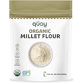 Quay Naturals Organic Millet Flour 2lb | USA-Grown & Milled | Stone-Ground, Gluten-Free, Non-GMO | Vegan, Paleo, High Fiber