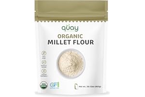 Quay Naturals Organic Millet Flour 2lb | USA-Grown & Milled | Stone-Ground, Gluten-Free, Non-GMO | Vegan, Paleo, High Fiber