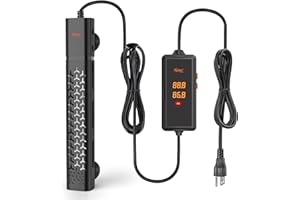 hygger 200w Aquarium Heater, Submersible Fish Tank Heater with Intelligent Temperature Control and Leaving Water Automatically Stop Heating System, for 20-40 Gallon Tanks