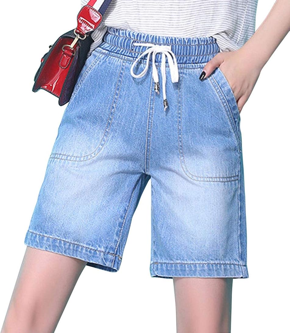 high waisted distressed bermuda shorts