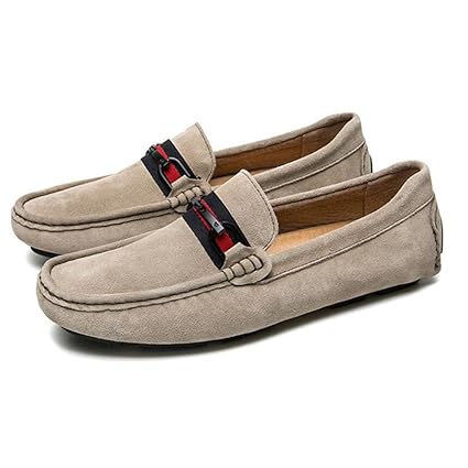 beige driving shoes