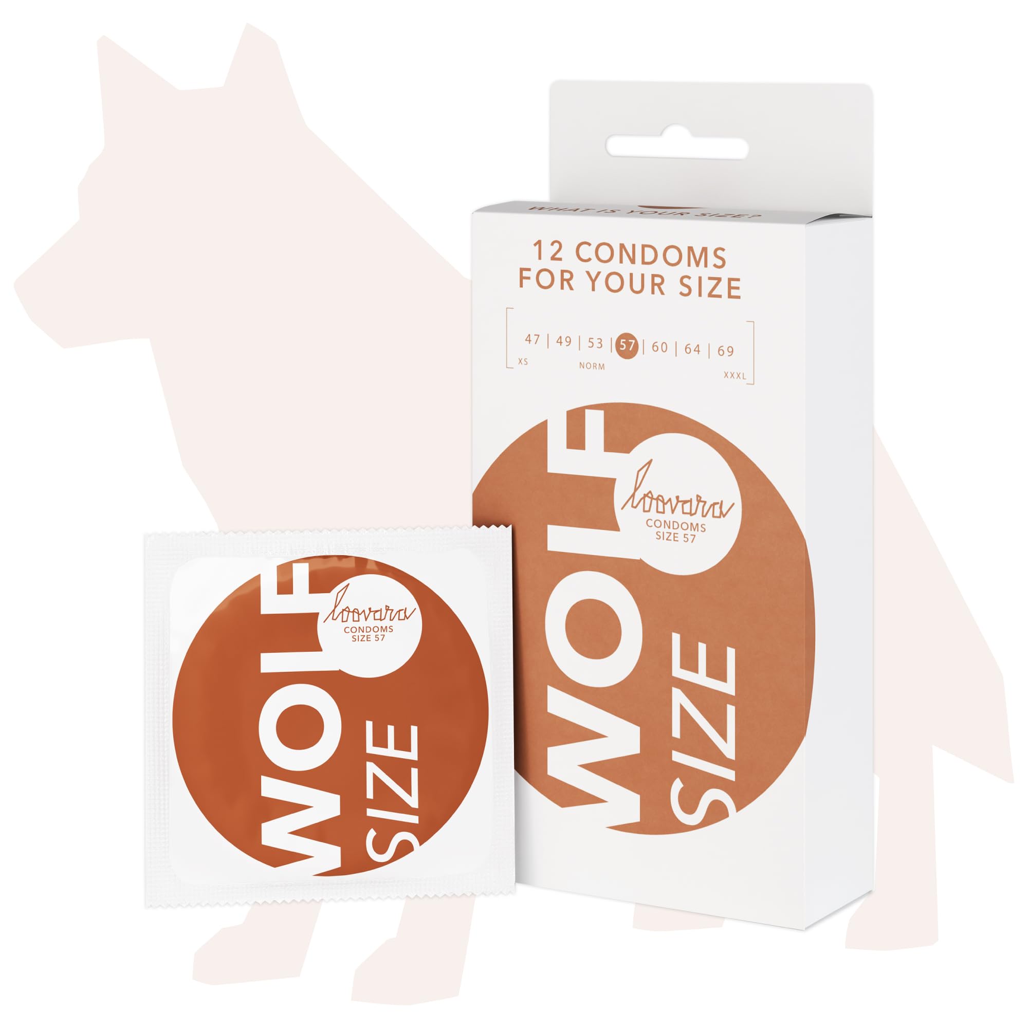 Loovara Intimate - Wolf 57 Natural Rubber Condoms Size 57-12 Pieces