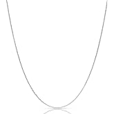 Next Level Jewelry Italian Sterling Silver Box Chain Necklaces, Women's Thin Sterling Silver Chain