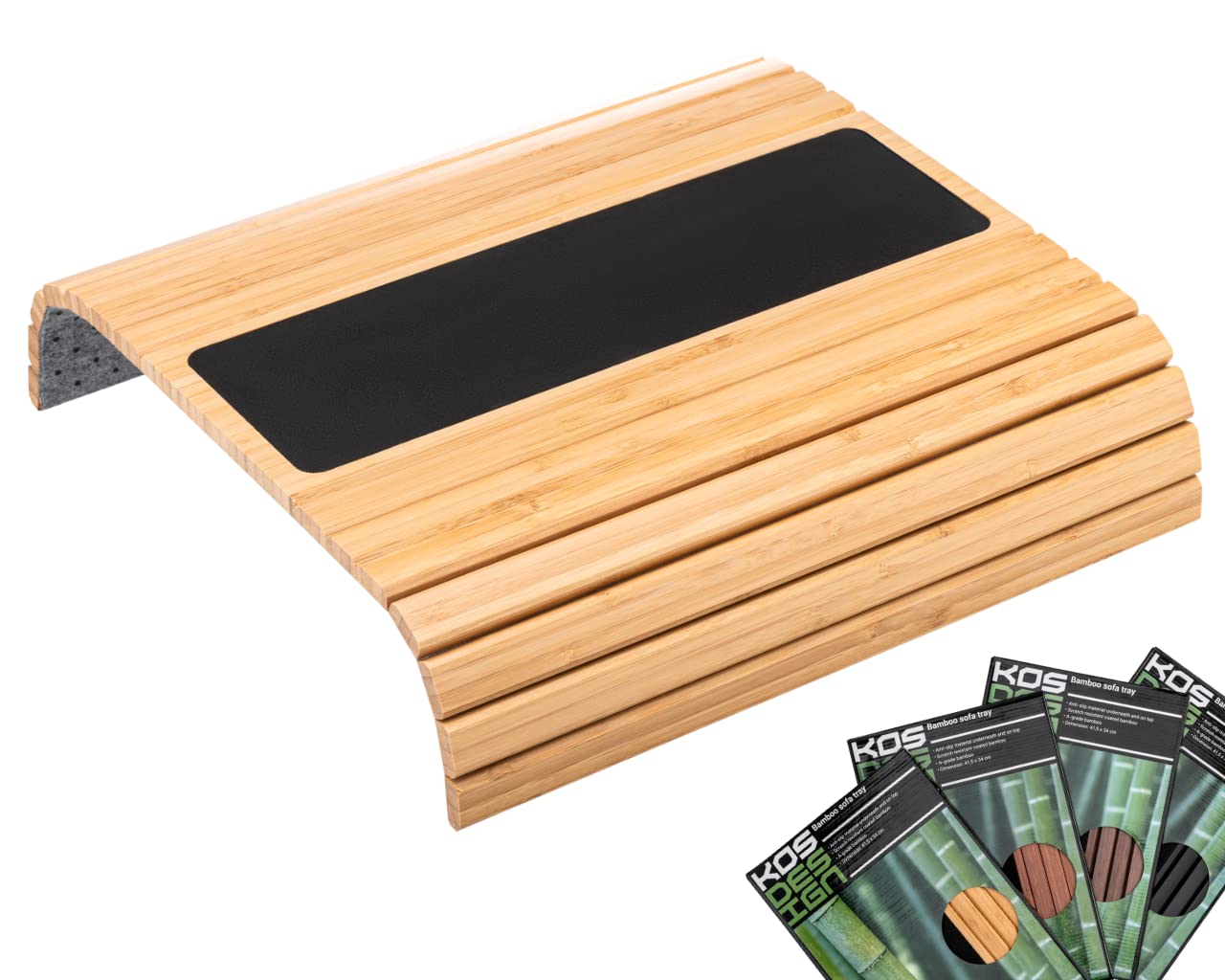 Bamboo Sofa Arm Tray - Anti-Slip, Flexible for All Armrests - Durable Couch Arm Table with Elegant Design, Natural Color, Fits Any Interiors - Sofa Armrest Tray for Drinks