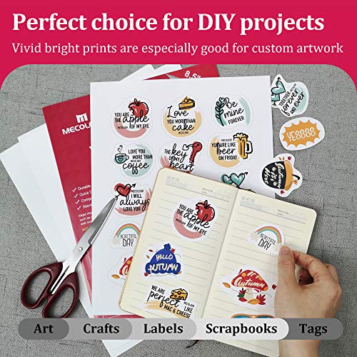 MECOLOUR Premium Printable Vinyl Sticker Paper For Cricut Matte White ...