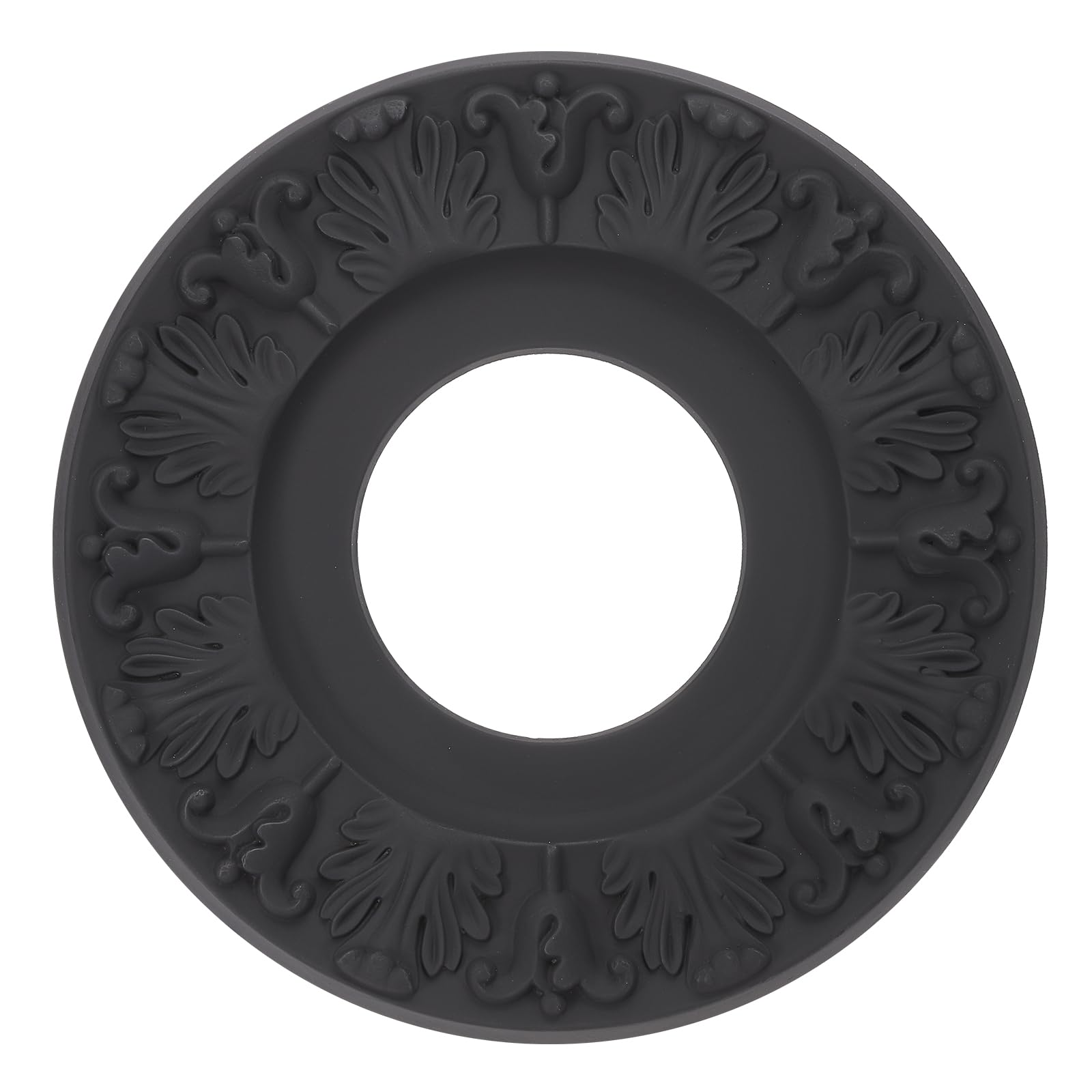 PATIKIL Ceiling Medallion, 10" OD x 4" ID PU Decorative Ceiling Light Medallion Chandelier Medallion 3D Carving Ceiling Light Cover Plate for Ceiling Light Fixtures Fans, Black
