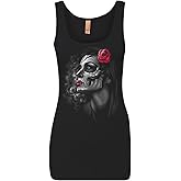 Day of The Dead Girl Women's Tank Top Skull Face Dia de Los Muertos Roses Top