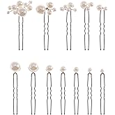 12 Pieces Bridal Hair Accessories Pearl Wedding Hair Pins Handmade Bridal Hair Pins for Wedding Brides Women Girls