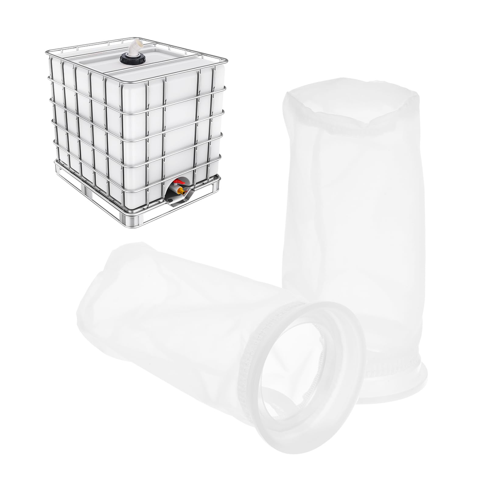 PATIKIL 4" IBC Lid Filter 2 Pack 210mm Long Washable Nylon Fine Mesh Filter IBC Tank Container Accessories for Rainwater Tank Rain Tank Ton Barrel Cover