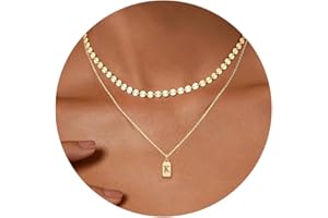 Yesteel Layered Initial Necklaces for Women, Gold Initial A - Z Necklaces for Women Teen Girls, Dainty 14k Gold Letter Necklace for Women Trendy Gold Jewelry Gifts for Women