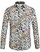 SSLR Men's Paisley Cotton Long Sleeve Casual Button Down Shirt
