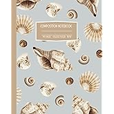 Sea Shell Composition Notebook: Coastal Granddaughter Aesthetic College Rule Lined Journal; 8x10"