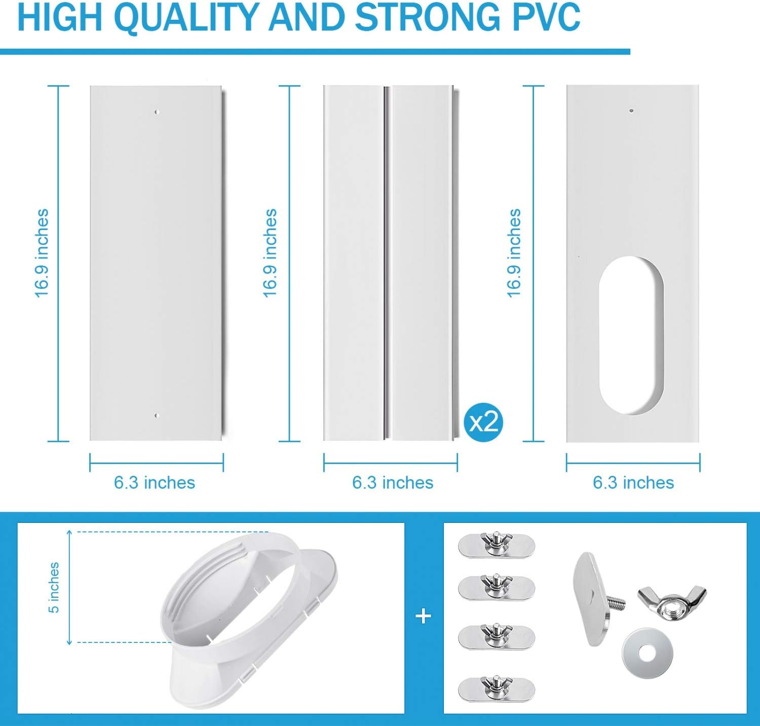 YoleShy Portable Air Conditioner Window Kit with Coupler Adjustable Window Seal for AC Unit, Sliding AC Vent Kit for Exhaust Hose, Universal for Ducting with 5 Inches Diameter: Health & Personal Care