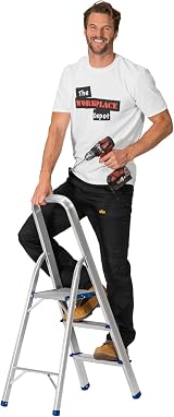 The Workplace Depot 3 Step Aluminium Ladder with Handrail 150kg view 2
