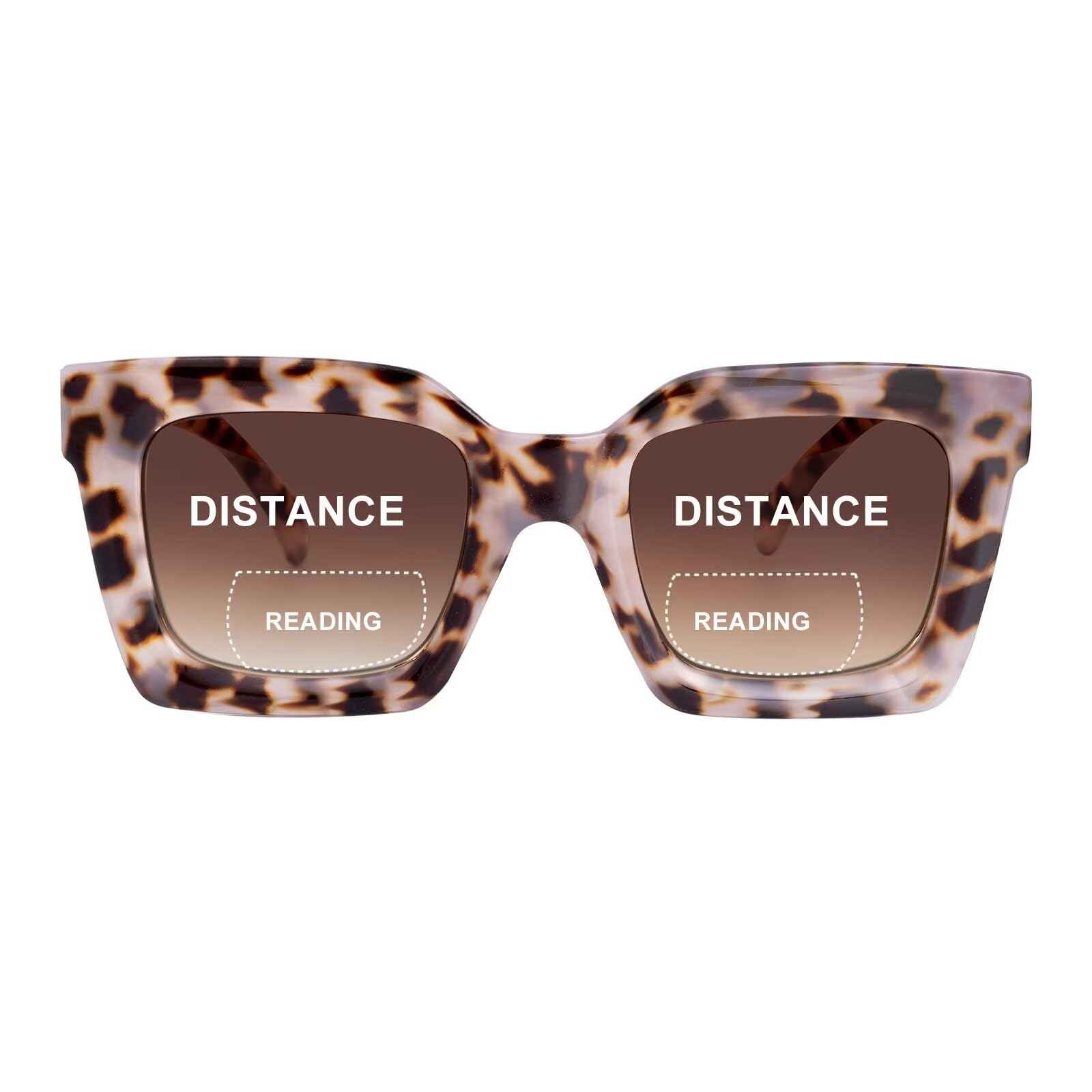 SKYWAY Bifocal Sunglasses For Women Men, Classic Retro Reading Sunglasses, Outdoor Sun Reading Glasses With Spring Hinges, UV400 Protection Pale Tortoise 1.5