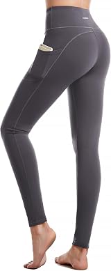 CAMBIVO Yoga Pants for Women High Waisted with Pockets Grey