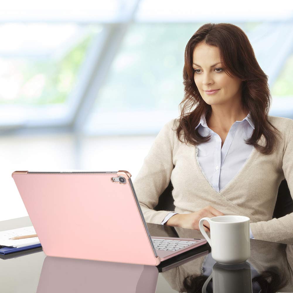 Keyboard Case for iPad Pro 11,130 Degree Rotation, 7 Color Backlit Keyboard,Thin and Light Case,BT Connect, iPad Pro 11 Keyboard Case, (Rose Gold, 11)