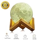 Night Light Lighting LED 3D Printing Warm Moon Lamp Touch Control Brightness Gift For Kids And Halloween equipment (10CM)