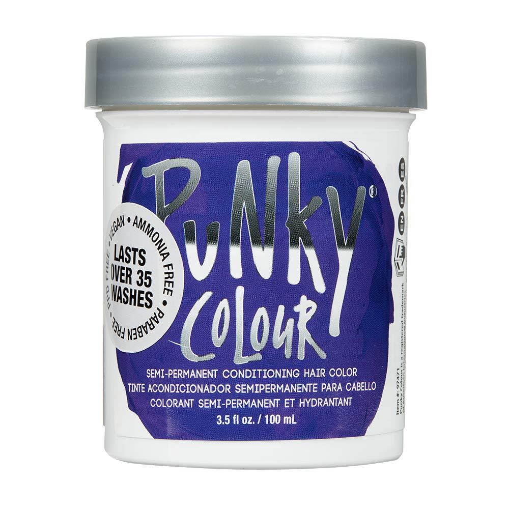 Punky Violet Semi Permanent Conditioning Hair Color, Vegan, PPD and Paraben Free, lasts up to 25 washes, 3.5oz