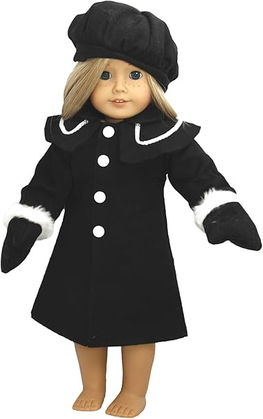 BELLA Black Winter American Girl Coat 