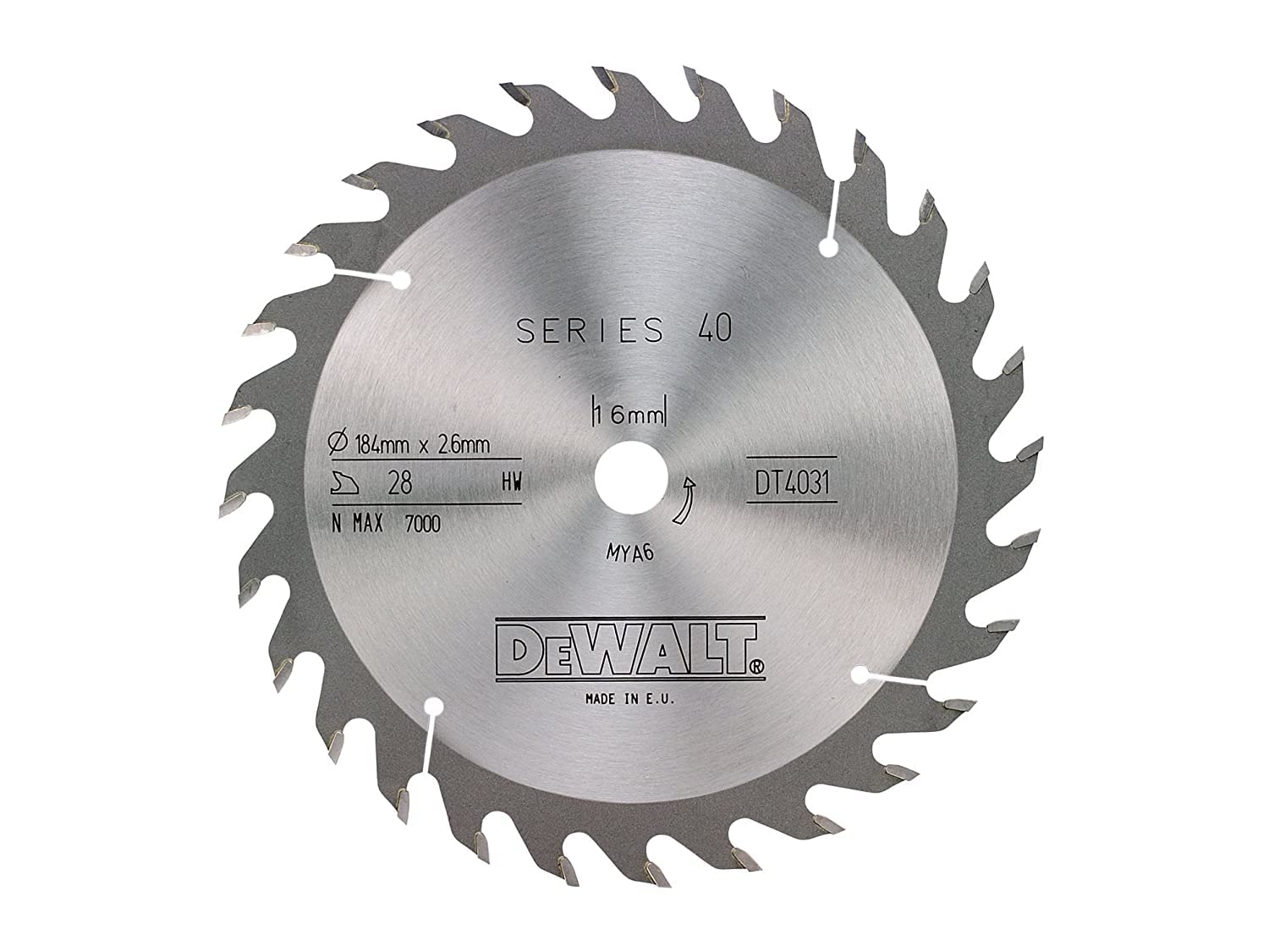 DeWalt DT4031QZ 184 x 16 x 28-Tooth Circular Saw Blade Series 40
