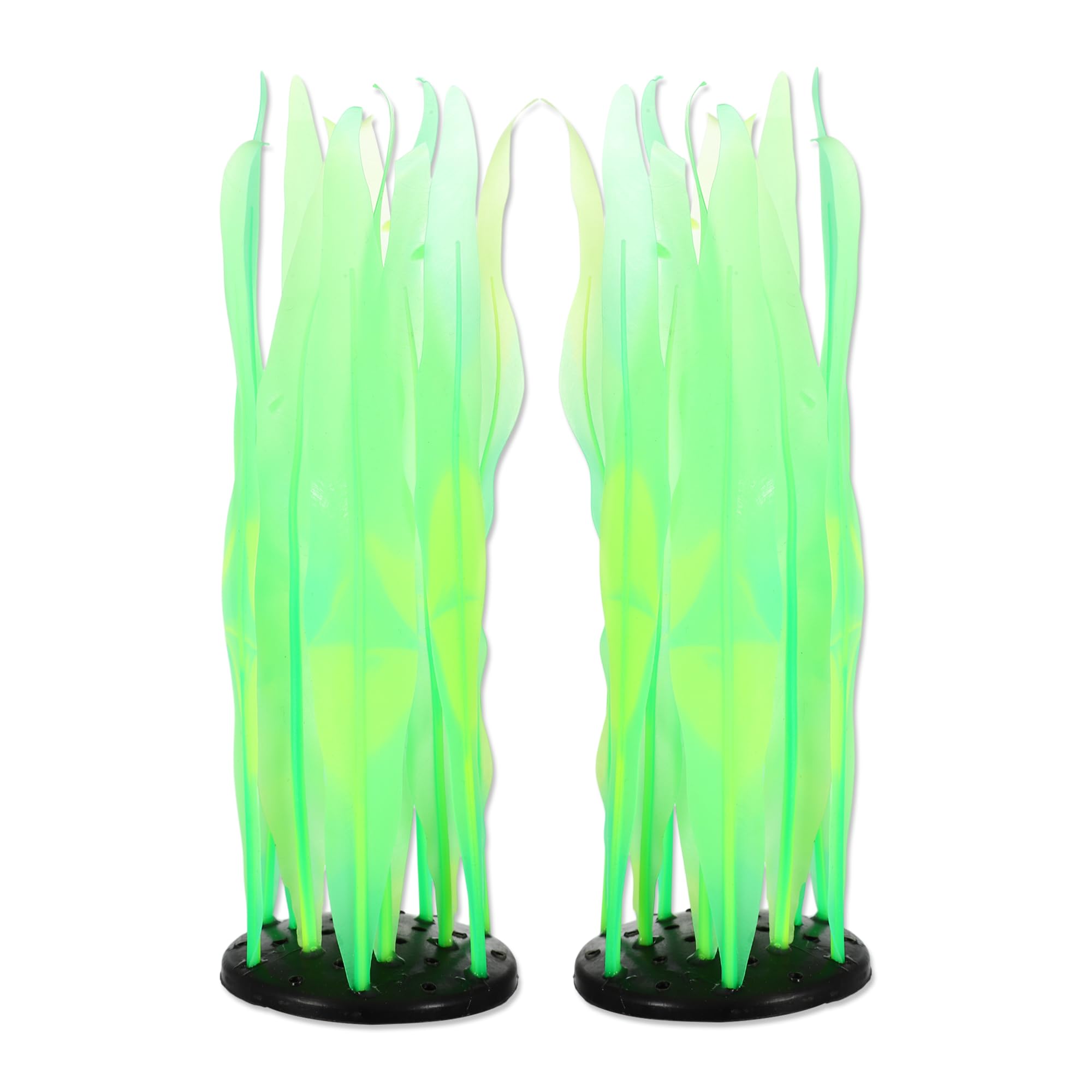 Photo 1 of CAPASTEC Aquarium Glowing Kelp Plant, Soft Silicone Glowing Fish Tank Decorations, Fluorescence Coral Decor for Aquarium Decor Green 2pcs