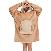 Très Chic Mailanda Animal Wearable Blanket Hoodie with Animal Hood – Warm Flannel Sherpa Sweatshirt Blanket for Adults