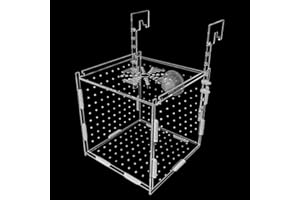 PINVNBY Acrylic Fish Breeding Box,Transparent Fish Isolation Box Acrylic Hatchery Incubator Tank with Suction Cups for Baby Fishes Shrimp Betta and Guppy（5.9" x 5.9" x 5.9"）