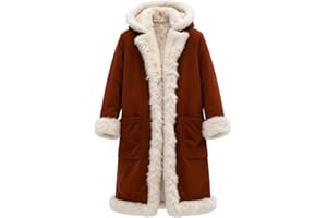 HJINGSUN Santa Jacket Men Christmas Faux Fur Lined Long Cardigan Xmas Red Santa Claus Hoodies Winter Warm Coat with Pocket