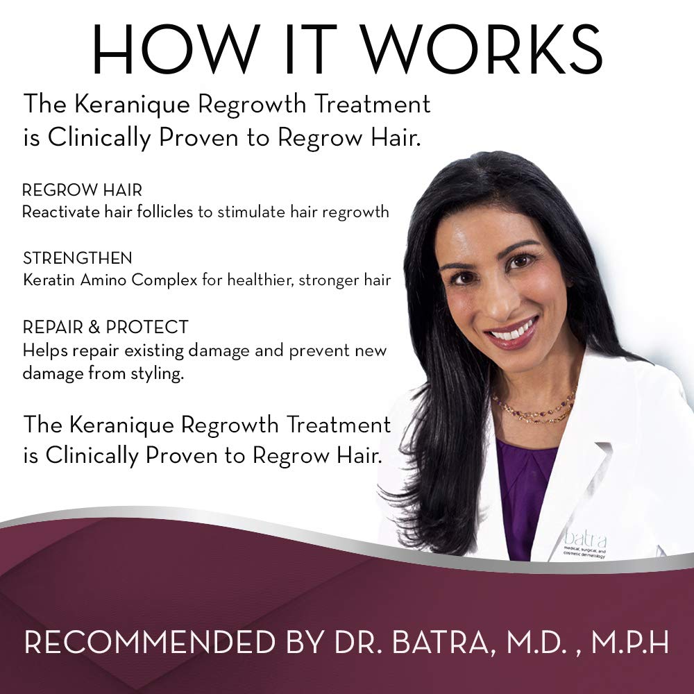 Keranique Hair Regrowth Treatment Extended Nozzle Sprayer – 2% Minoxidil, 4 Fl Oz 60 Day Supply – Regrow Thicker-Looking Hair, Helps Revitalize Hair Follicles : Beauty