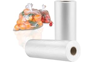 2 Rolls 700 Bags Plastic Produce Bags for Groceries, 30x50cm(12x20in) Durable Clear Food Storage Bags for Bread, Fruits, Vege