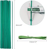 KINGLAKE 30cm Green Plant Sticks with Twist Ties 30Pcs Bamboo Stakes 12 Inch view 2