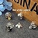 10set mini empty clear glass ball bottle with five Petal cap glass dome cover glass vial pendant (18mm ball, bronze cap)