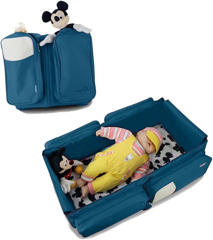 Zanza 3 in 1 Baby Changing Bag, Utility Bag for Travel, for Bassinet, for Nappies, for Babies and Toddlers, as a Carry Cot and Changing Table, Portable Bed, Changeable